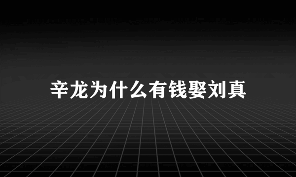 辛龙为什么有钱娶刘真