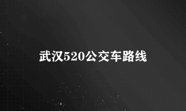 武汉520公交车路线