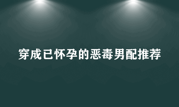 穿成已怀孕的恶毒男配推荐