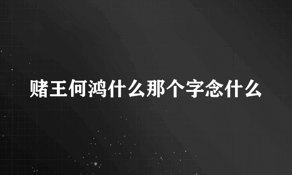 赌王何鸿什么那个字念什么