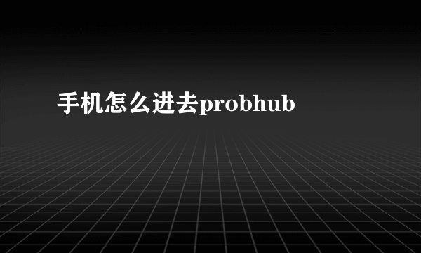 手机怎么进去probhub