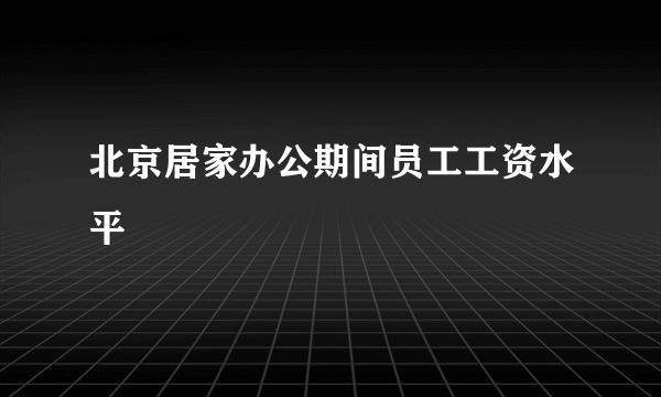 北京居家办公期间员工工资水平