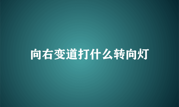 向右变道打什么转向灯