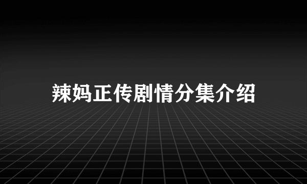 辣妈正传剧情分集介绍