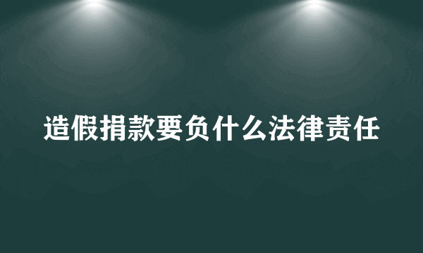 造假捐款要负什么法律责任