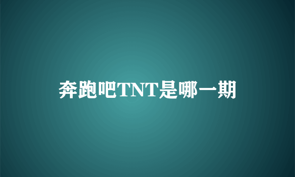 奔跑吧TNT是哪一期