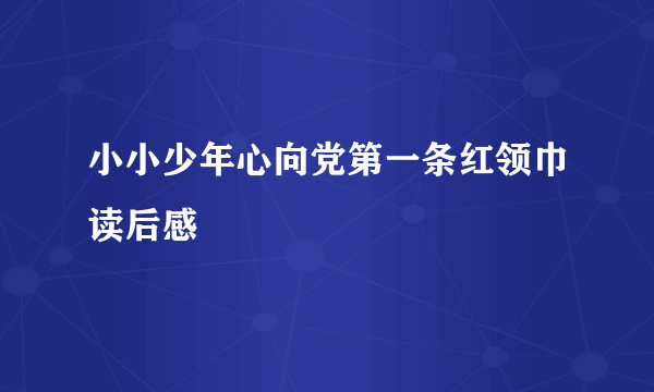 小小少年心向党第一条红领巾读后感