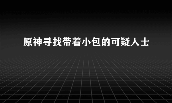 原神寻找带着小包的可疑人士