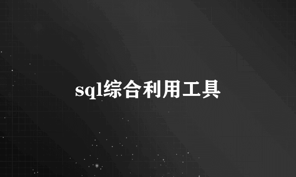 sql综合利用工具