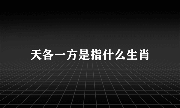 天各一方是指什么生肖