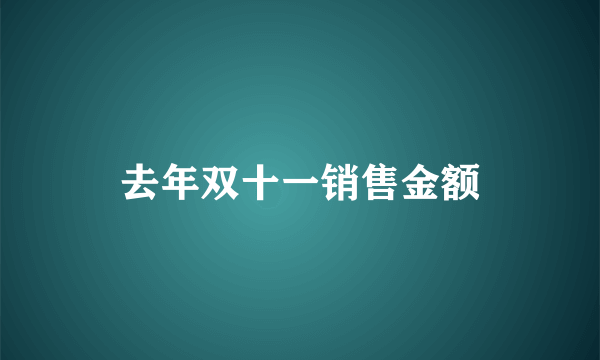 去年双十一销售金额