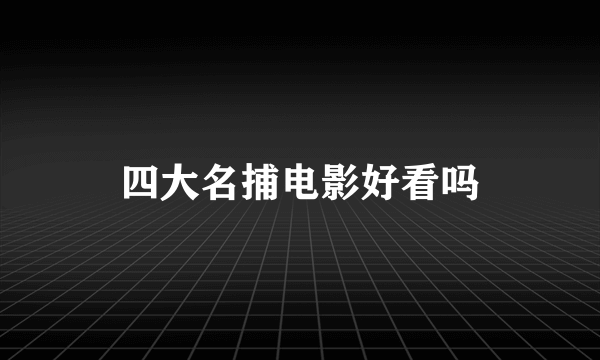 四大名捕电影好看吗