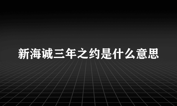 新海诚三年之约是什么意思