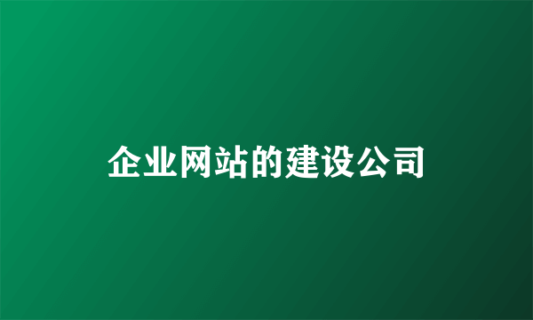 企业网站的建设公司