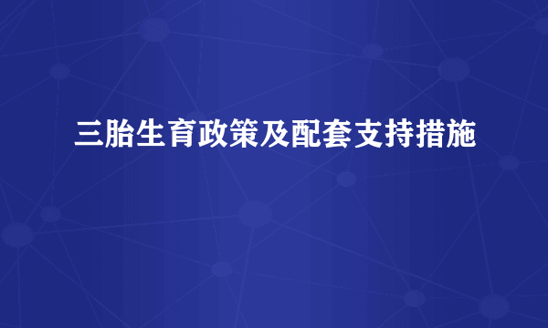 三胎生育政策及配套支持措施