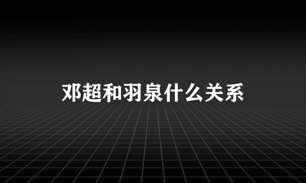 邓超和羽泉什么关系