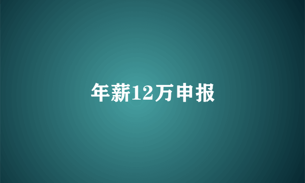 年薪12万申报