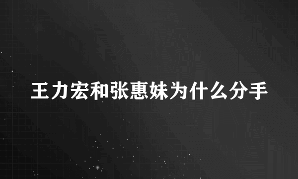 王力宏和张惠妹为什么分手