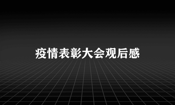 疫情表彰大会观后感