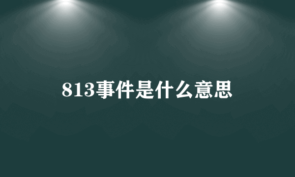 813事件是什么意思