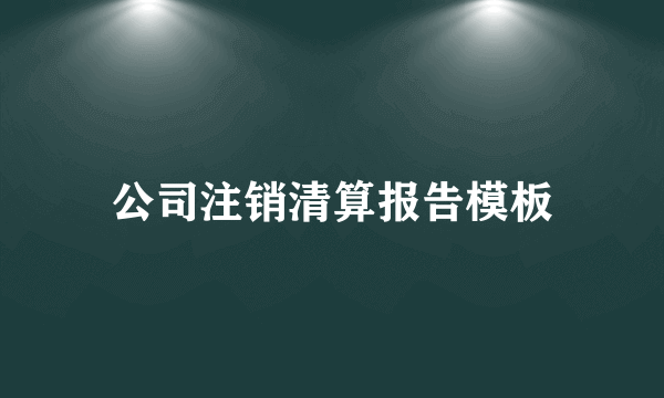 公司注销清算报告模板