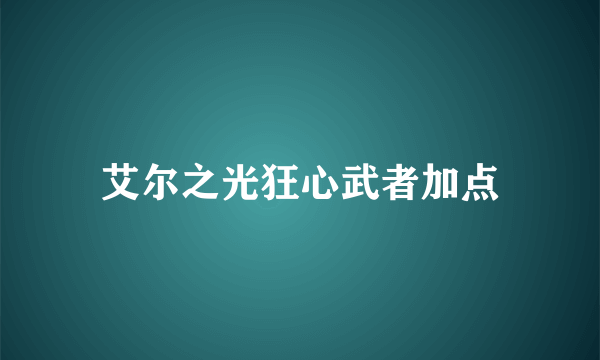 艾尔之光狂心武者加点