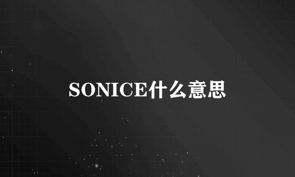 SONICE什么意思