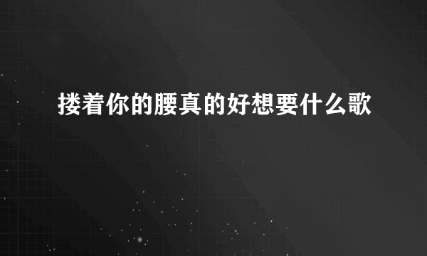 搂着你的腰真的好想要什么歌