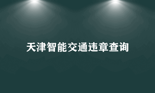 天津智能交通违章查询