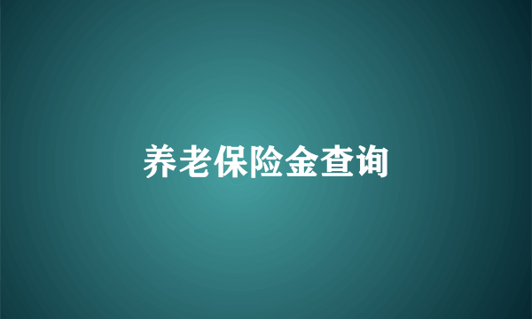 养老保险金查询