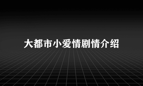 大都市小爱情剧情介绍