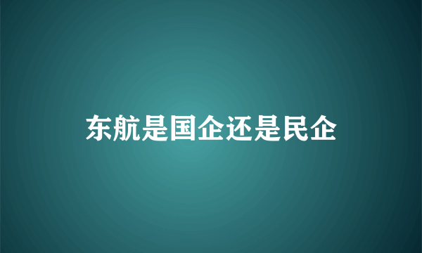 东航是国企还是民企