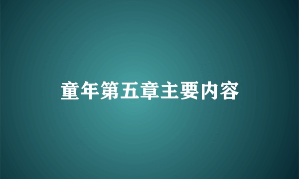 童年第五章主要内容