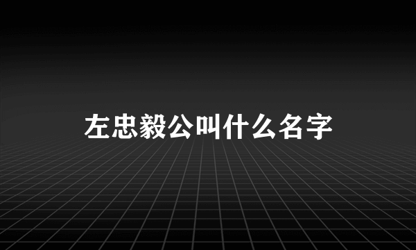 左忠毅公叫什么名字