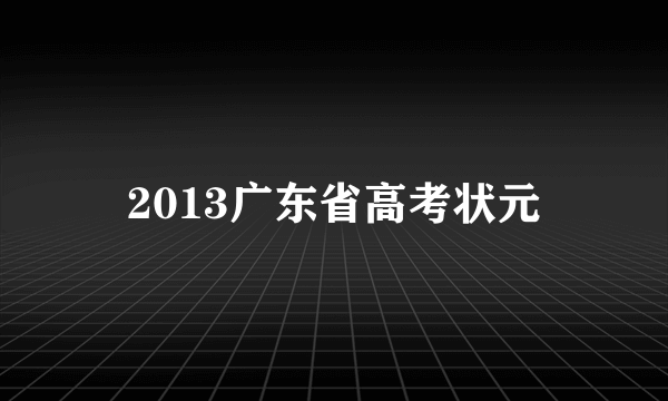 2013广东省高考状元