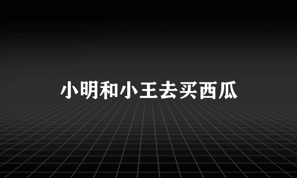 小明和小王去买西瓜