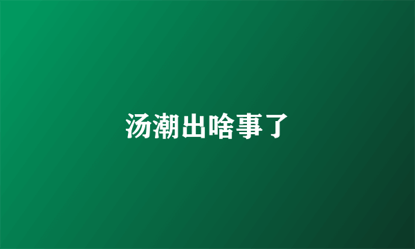 汤潮出啥事了