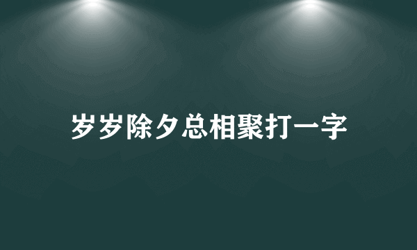 岁岁除夕总相聚打一字