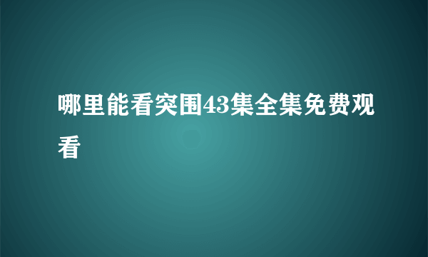 哪里能看突围43集全集免费观看