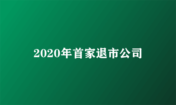 2020年首家退市公司