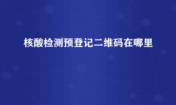 核酸检测预登记二维码在哪里