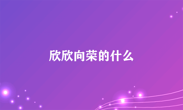 欣欣向荣的什么