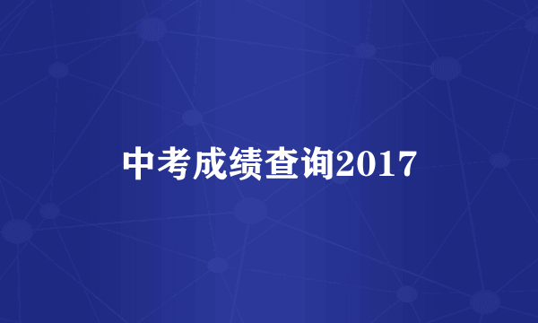 中考成绩查询2017