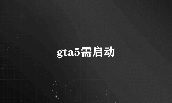 gta5需启动