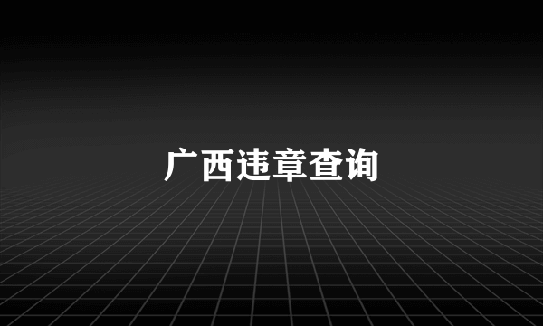 广西违章查询