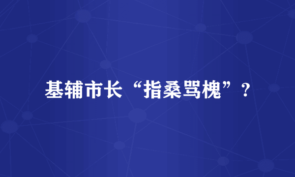 基辅市长“指桑骂槐”?