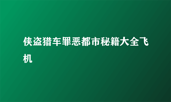 侠盗猎车罪恶都市秘籍大全飞机