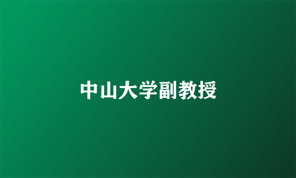 中山大学副教授