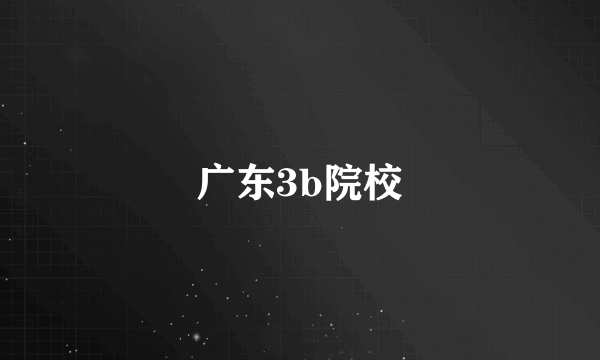 广东3b院校