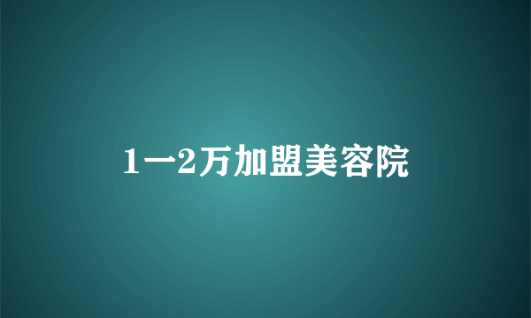 1一2万加盟美容院